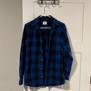 Royalty blue and black plaid flannel